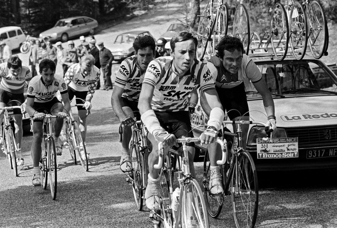Eric Caritoux (front and center) won the only Grand Tour of his career at the 1984 Vuelta a Espana.