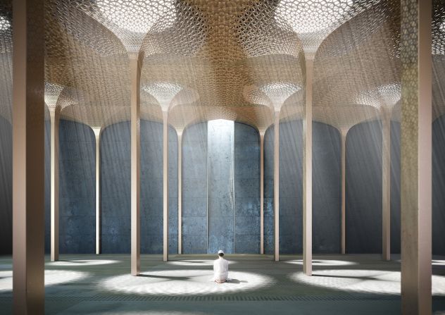 This mosque is meant to represent the journey from the temporal realm to the spirtual. 