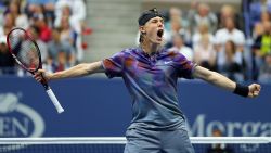 NEW YORK, NEW YORK - SEPTEMBER 03: Denis Shapovalov of Canada reacts during his fourth round match against Pablo Carreno Busta of Spain on Day Seven of the 2017 US Open at the USTA Billie Jean King National Tennis Center on September 3, 2017 in the Flushing neighborhood of the Queens borough of New York City. (Photo by Richard Heathcote/Getty Images)