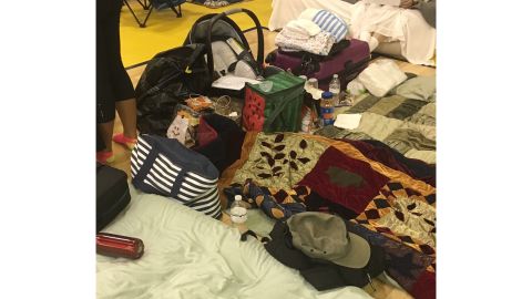 A glimpse of the family's belongings at the shelter in Weston, Florida.