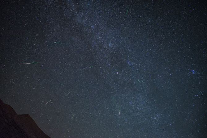 A meteor shower pictured from Oyoun Orghosh, in Lebanon.