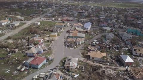 CNN flew a drone over a neighborhood in Barbuda.