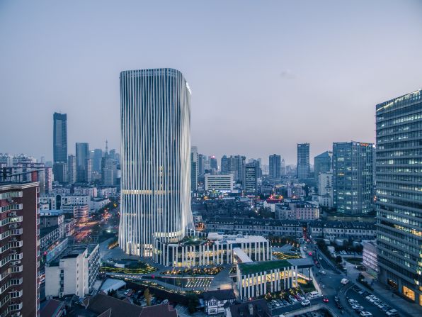 An office tower in the Hongkou district of Shanghai. 