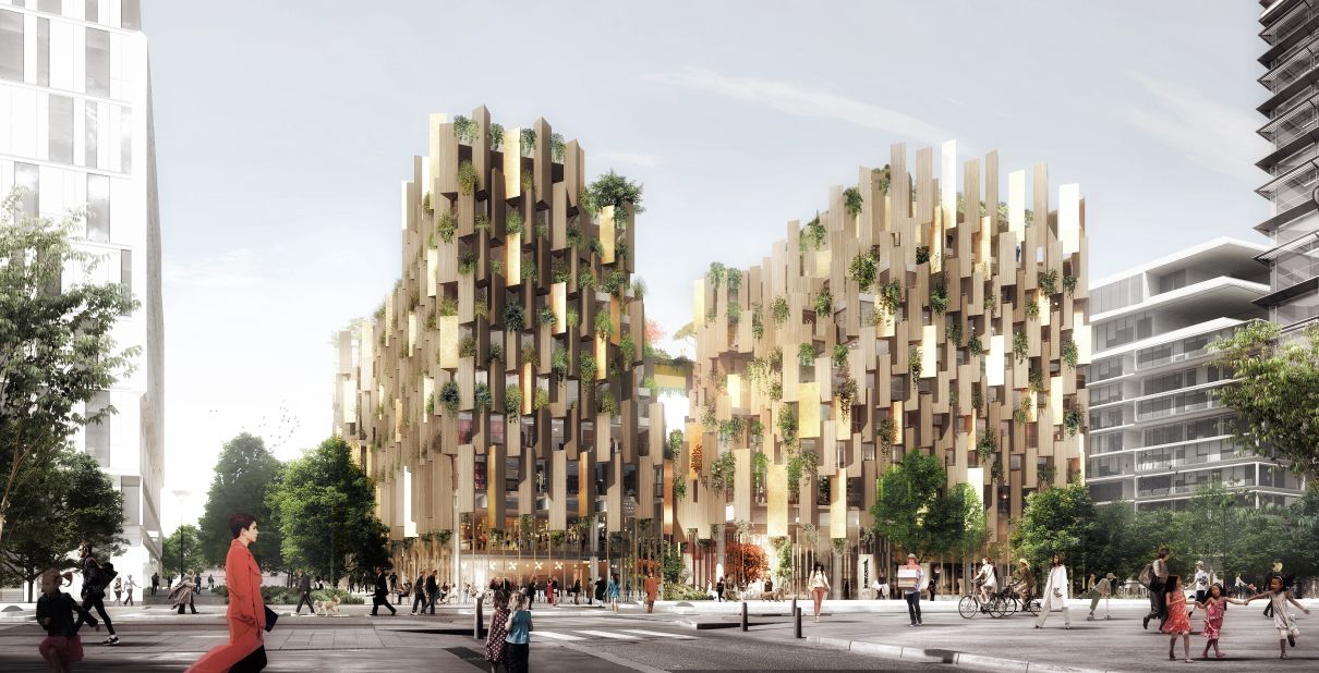 The eco-hotel on Paris' Left Bank will boast a wood-block exterior with greenery embedded throughout for a lively and lush facade.