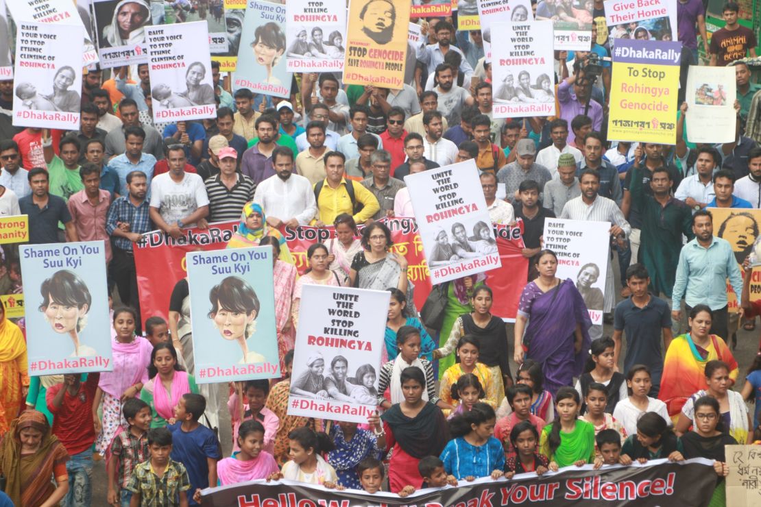 Thousands of people marched in Dhaka, Bangladesh on September 8. 
