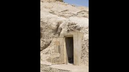The entrance to the recently-discovered tomb of an ancient goldsmith.