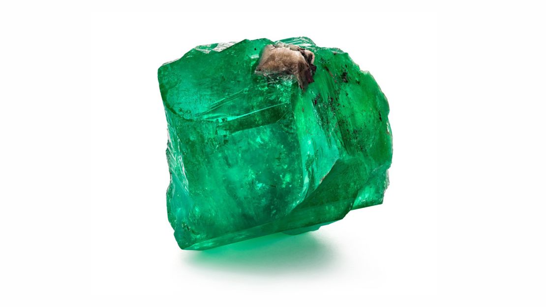 This 887-carat raw emerald, one of the largest known rough emeralds from the Muzo mines, is probably the largest such emerald in the United States, according to New York-based auction house Guernsey's. 