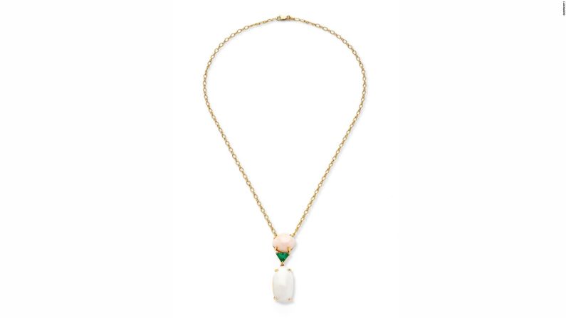 This necklace combines two of Marcial de Gomar's passions: two large conch pearls and a trillion-cut emerald. The design was inspired by his wife, Inge.
