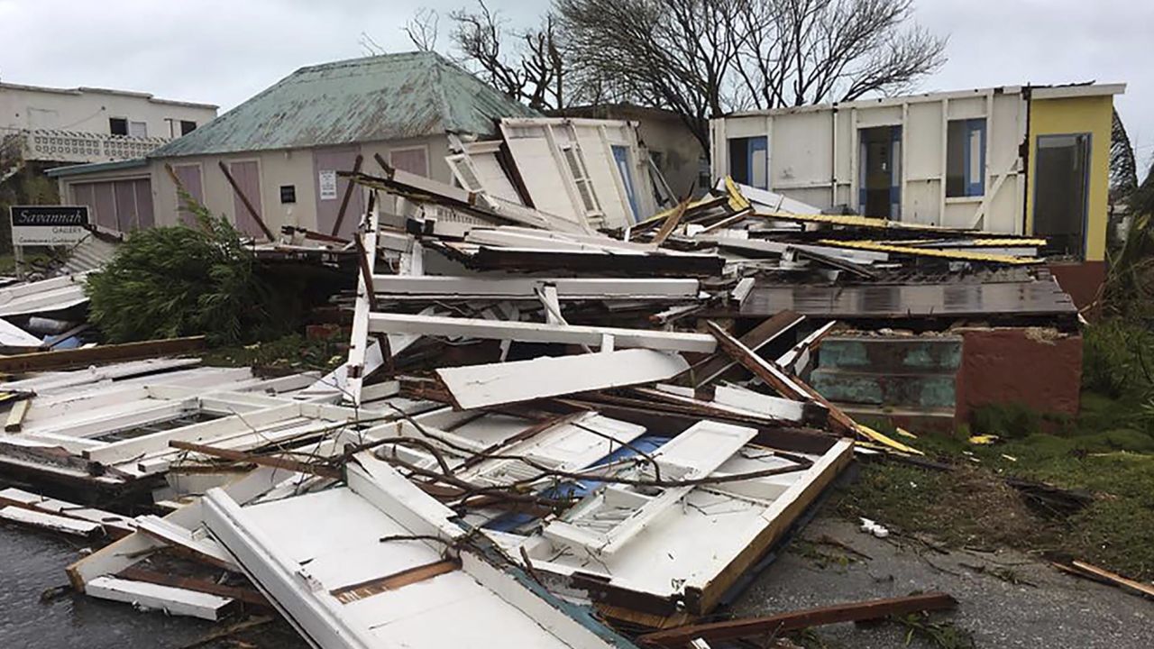 A photo from last Wednesday shows destroyed houses in Anguilla. 