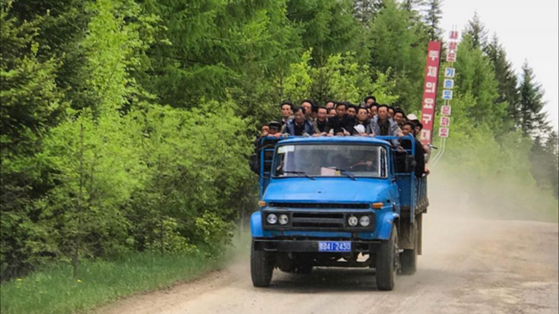 Public transportation in rural North Korea, near the Chinese border, taken on September 4.