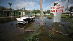 EAST NAPLES, FL - SEPTEMBER 11:  The Sunrise Motel remains flooded after Hurricane Irma hit the area on September 11, 2017 in East Naples, Florida. Yesterday Hurricane Irma hit Florida's west coast leaving widespread damage and flooding.  (Photo by Mark Wilson/Getty Images)