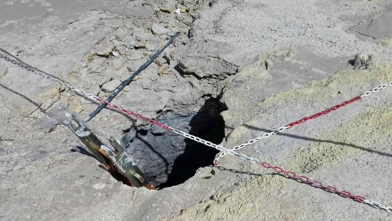 A view of Solfatara crater near Naples on September 12.