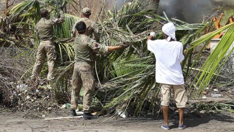 British army commandos provide assistance on the island of Tortola.  