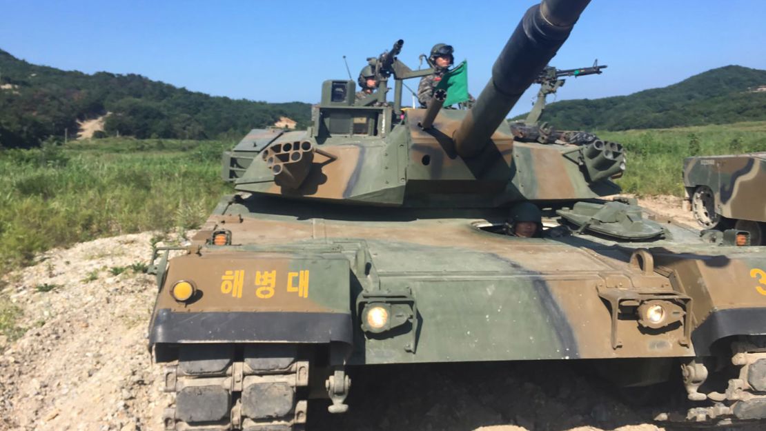 Joint US and South Korean live fire drills are held in Pohang, South Korea, on Tuesday, September 12.