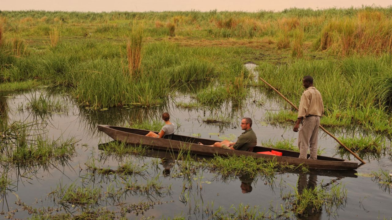 <strong>Okavango Delta: </strong>Exploring the wetlands of the Delta by mokoro is an ideal way to get close to swamp-dwelling creatures like the lechwe and sitatunga.  