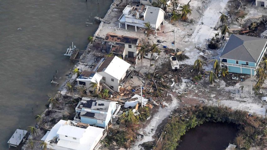FLORIDA KEYS, FL - SEPTEMBER 11: Damaged houses are seen in the aftermath of Hurricane Irma on September 11, 2017 over the Florida Keys, Florida (Photo by Matt McClain -Pool/Getty Images)