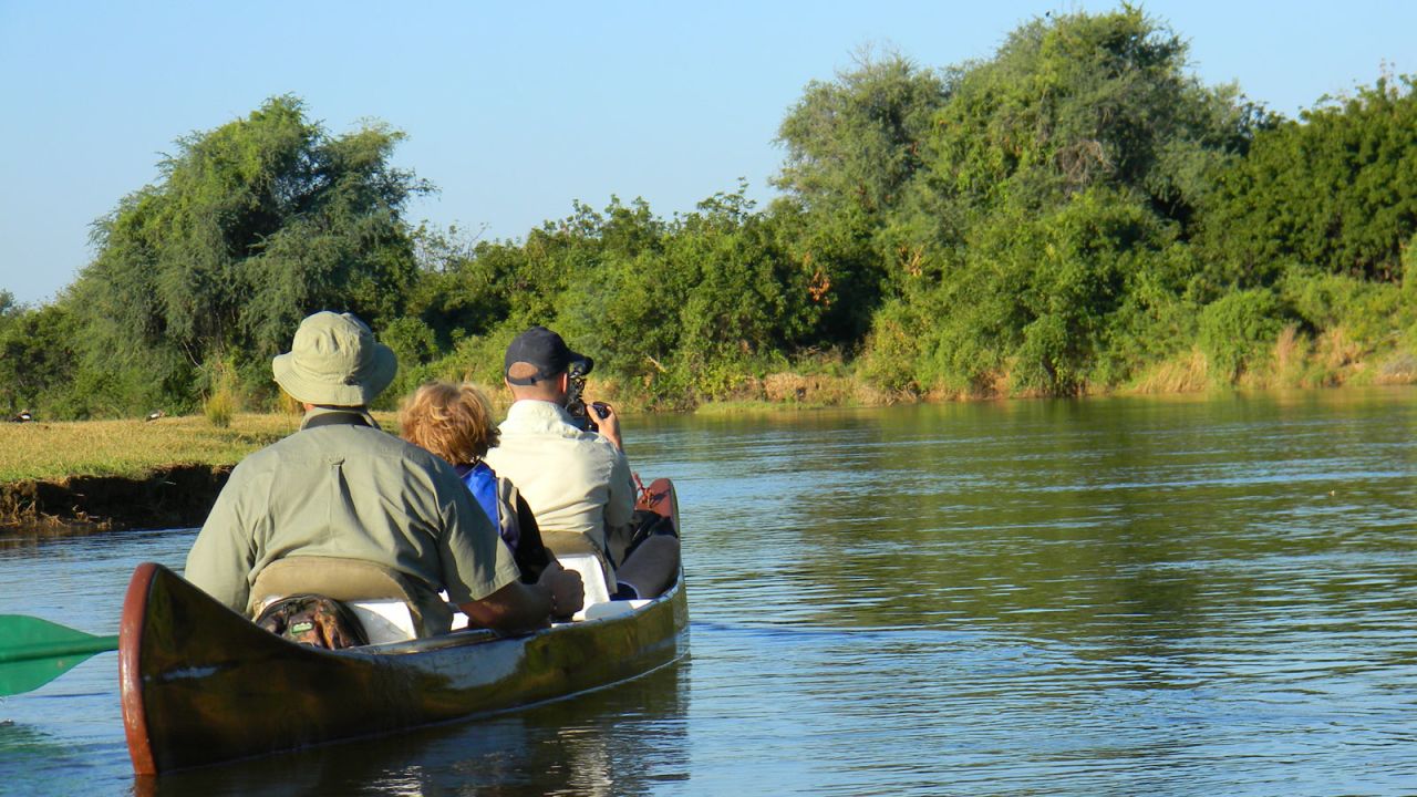 <strong>Lower Zambezi: </strong>Canoes are said to be the best way to navigate this section of the Zambezi river, where you're likely to spot fish eagles diving for prey and crocs snoozing on the banks.
