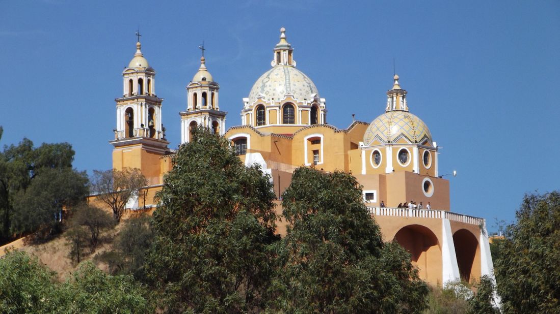 <strong>Cholula: </strong>Just a few miles from Puebla is the town of Cholula, famous for its pyramid and the Shrine of Our Lady of Remedies church.