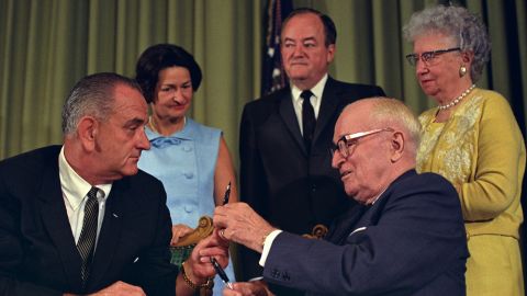 Lyndon Johnson Medicare bill signing