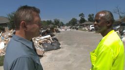 Houston resident Lathan Oliver told CNN's Martin Savidge he's thankful no one died in his neighborhood during Hurricane Harvey
