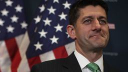 WASHINGTON, DC:  U.S. Speaker of the House Rep. Paul Ryan (R-WI) listens during a news briefing September 13, 2017 at the Capitol in Washington, DC. House Republican had a Conference meeting earlier to discuss GOP agenda.  (Alex Wong/Getty Images)