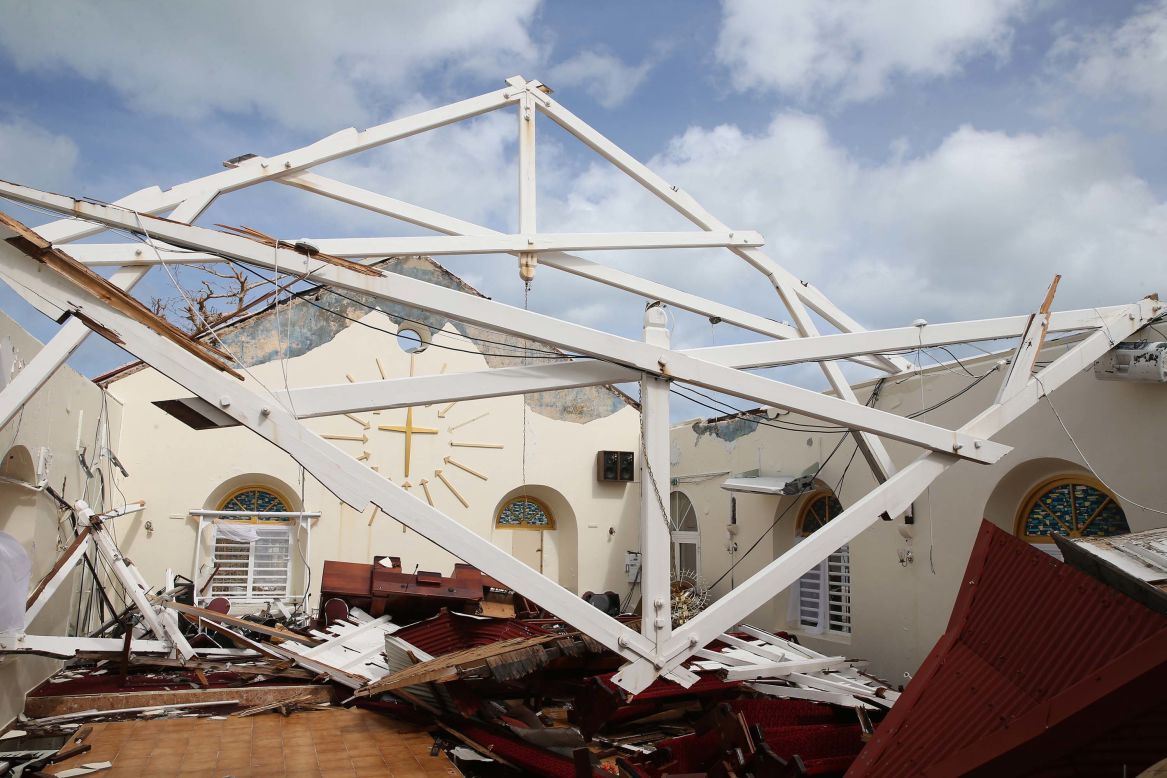 This Marigot church was among the buildings destroyed in the storm.