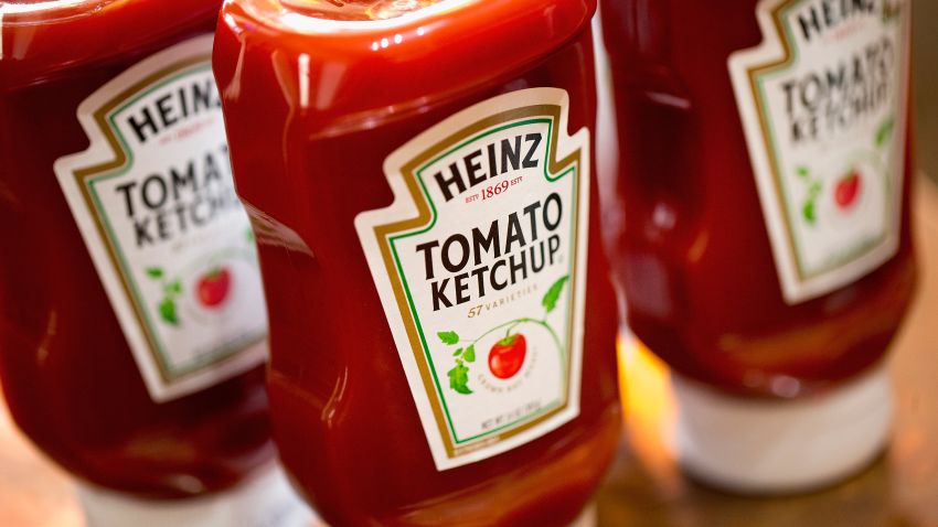 CHICAGO, IL - MARCH 25: In this photo illustration, Heinz Tomato Ketchup is shown on March 25, 2015 in Chicago, Illinois. Kraft Foods Group Inc. said it will merge with H.J. Heinz Co. to form the third largest food and beverage company in North America with revenue of about $28 billion.  (Photo Illustration by Scott Olson/Getty Images)