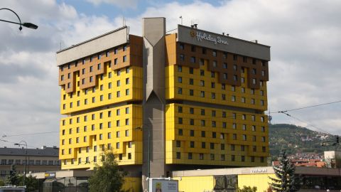 Saravejo's Holiday Inn hotel was used as a base for reporters during the Balkans conflict.
