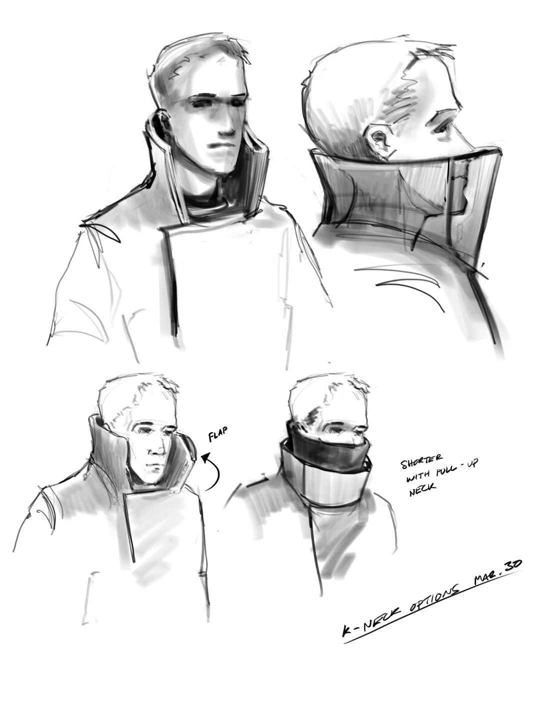 Designs for Officer K's jacket.