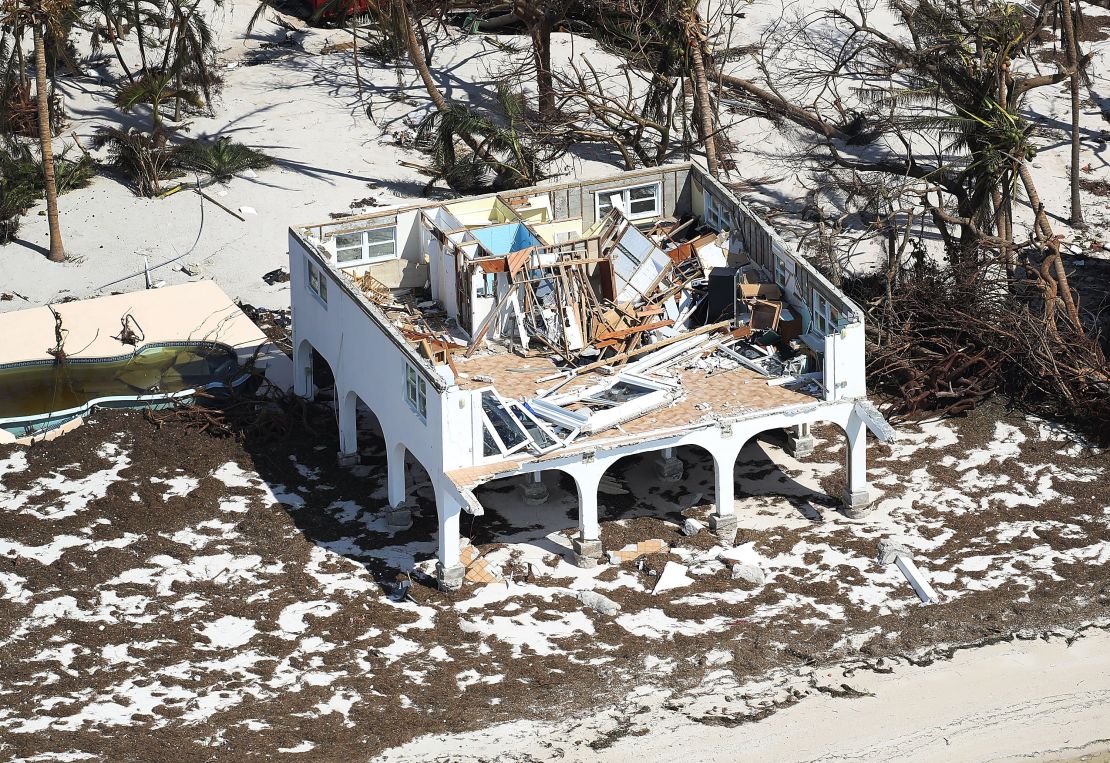 A home on Big Pine Key was ripped apart by the Category 4 hurricane. 