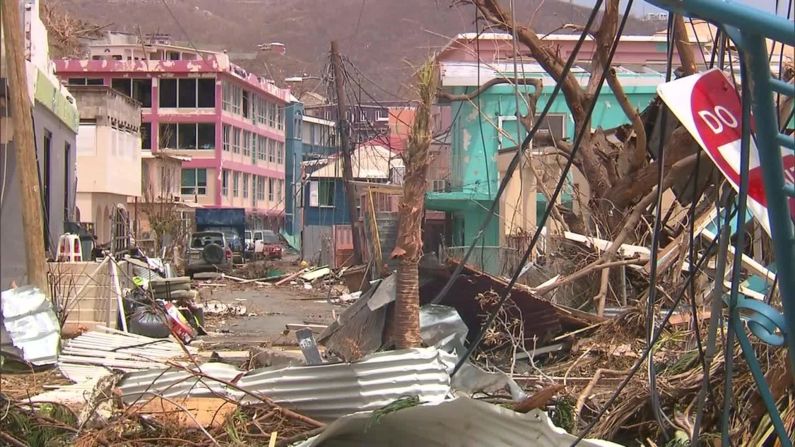 Much of the BVI was leveled by Irma, including buildings on the island of Tortola pictured here.