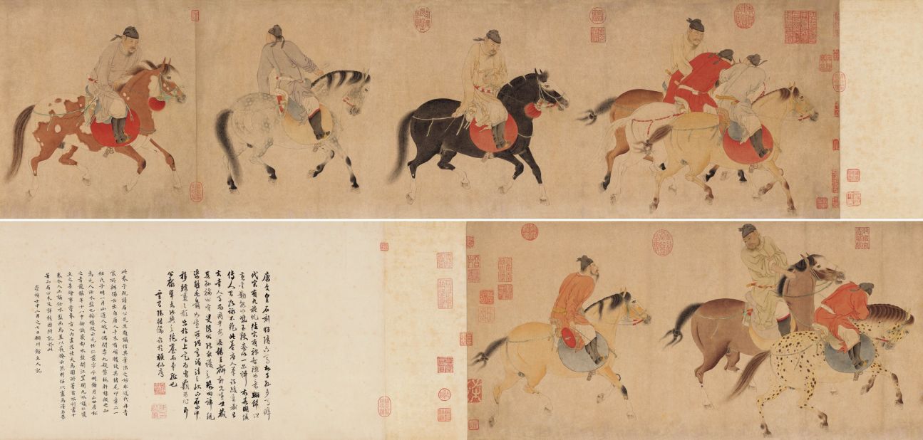 Nearly 70% of artworks purchased in China in 2016 went through auction houses, according to a joint report by Art Basel and the banking giant UBS. Sold at Poly Auction Beijing, "Five Drunken Kings Return on Horses" by Ren Renfa was the most expensive work of Chinese art sold at auction in 2016.