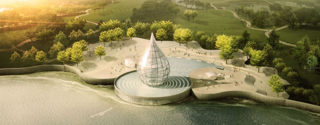 Valcarce has received a number of unexpected client requests during her time as an architect in China. While at SURE Architecture, she says that the firm was asked to design this art gallery in the shape of a water droplet. 