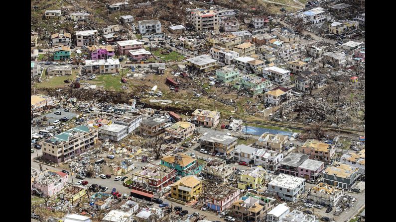 An aerial photo shows hurricane damage in Road Town, the capital of the British Virgin Islands, on Wednesday, September 13. <a href="http://www.cnn.com/interactive/2017/09/world/hurricane-irma-caribbean-photos/index.html" target="_blank">See more photos of Hurricane Irma's catastrophic damage</a>
