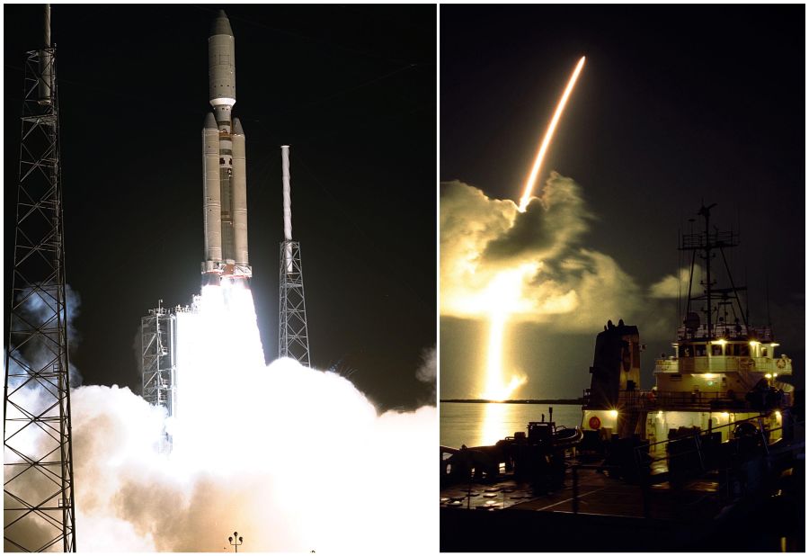The Cassini spacecraft was launched from Cape Canaveral, Florida, on a Titan IVB/Centaur rocket on October 15, 1997. It began orbiting Saturn in 2004.
