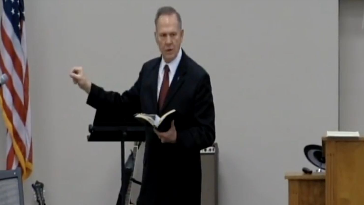 Roy Moore speaks a the Open Door Baptist Church on February 5, 2017.
