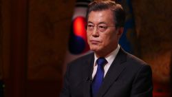 South Korean President Moon Jae-in speaks to CNN in Seoul on September 14, 2017.