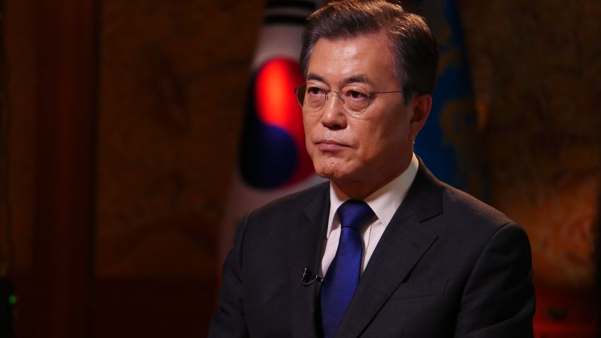 South Korean President Moon Jae-in speaks to CNN in Seoul on September 14, 2017.