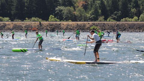 There is no governing body to make rules for SUP races but hundreds are still organized every year, including the annual Columbia Gorge Paddle Challenge.