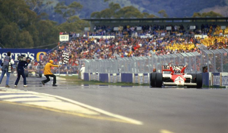 McLaren and Honda were hoping to rekindle former successes on the track. From 1988 to 1991, the pairing yielded four consecutive F1 constructors' titles. In this picture, France's Alain Prost celebrates taking the checkered flag at the 1988 Australian Grand Prix in Adelaide. 