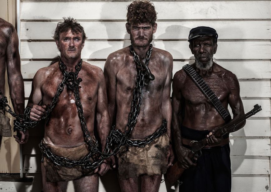 Recreating scenes depicted in colonial-era photographs, Semu put aboriginal Australians in the role of slave owners.