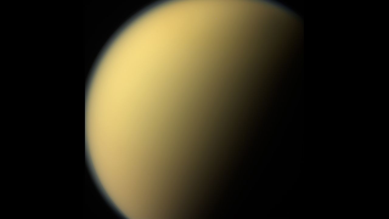 This image of Saturn's moon, Titan, was among the last obtained by Cassini's narrow-angle camera on September 13, 2017. The images were taken two days before Cassini plunged into Saturn's atmosphere.