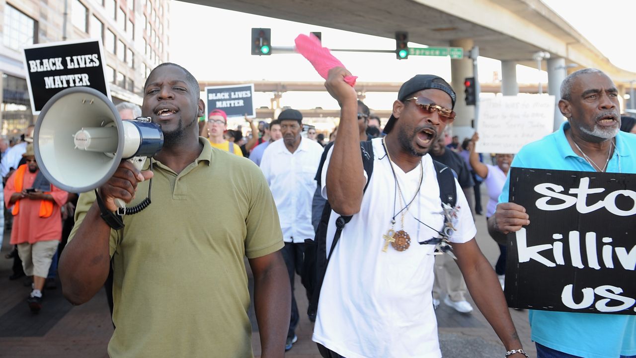 Protesters march Friday in downtown St. Louis following the judge's decision to acquit Stockley.