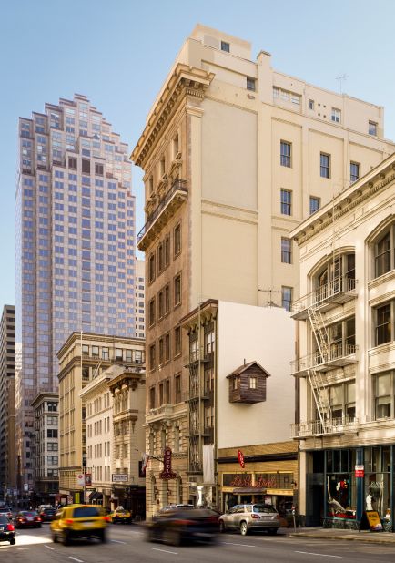 Attached to a downtown San Francisco hotel, this structure is an imaginative use of urban space.