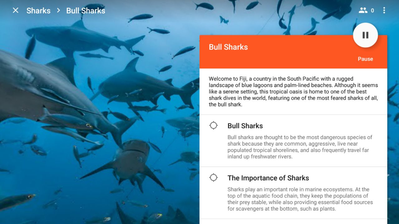 Others may choose to swim with bull sharks in Fiji, using one of Google's 600 different expeditions.