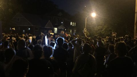 A few hundred protesters marched in St. Louis streets Saturday night.