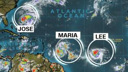 three storms atlantic ocean jose maria lee