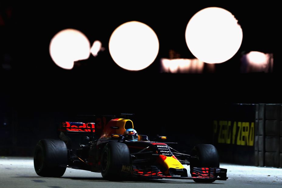 Red Bull's Daniel Ricciardo on track during Sunday's Singapore Grand Prix. 