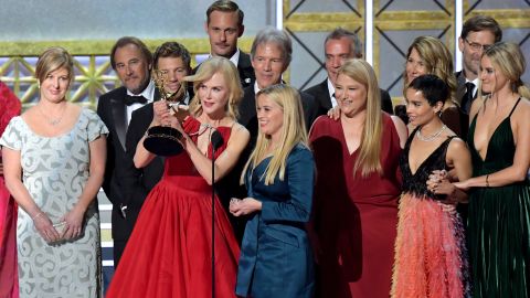 Cast and crew of  'Big Little Lies' accept the outstanding limited series Emmy.