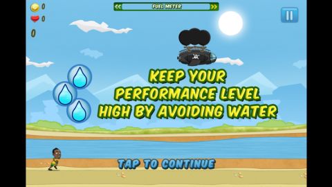 The "Bolt!" game warns players to avoid water.